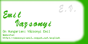 emil vazsonyi business card